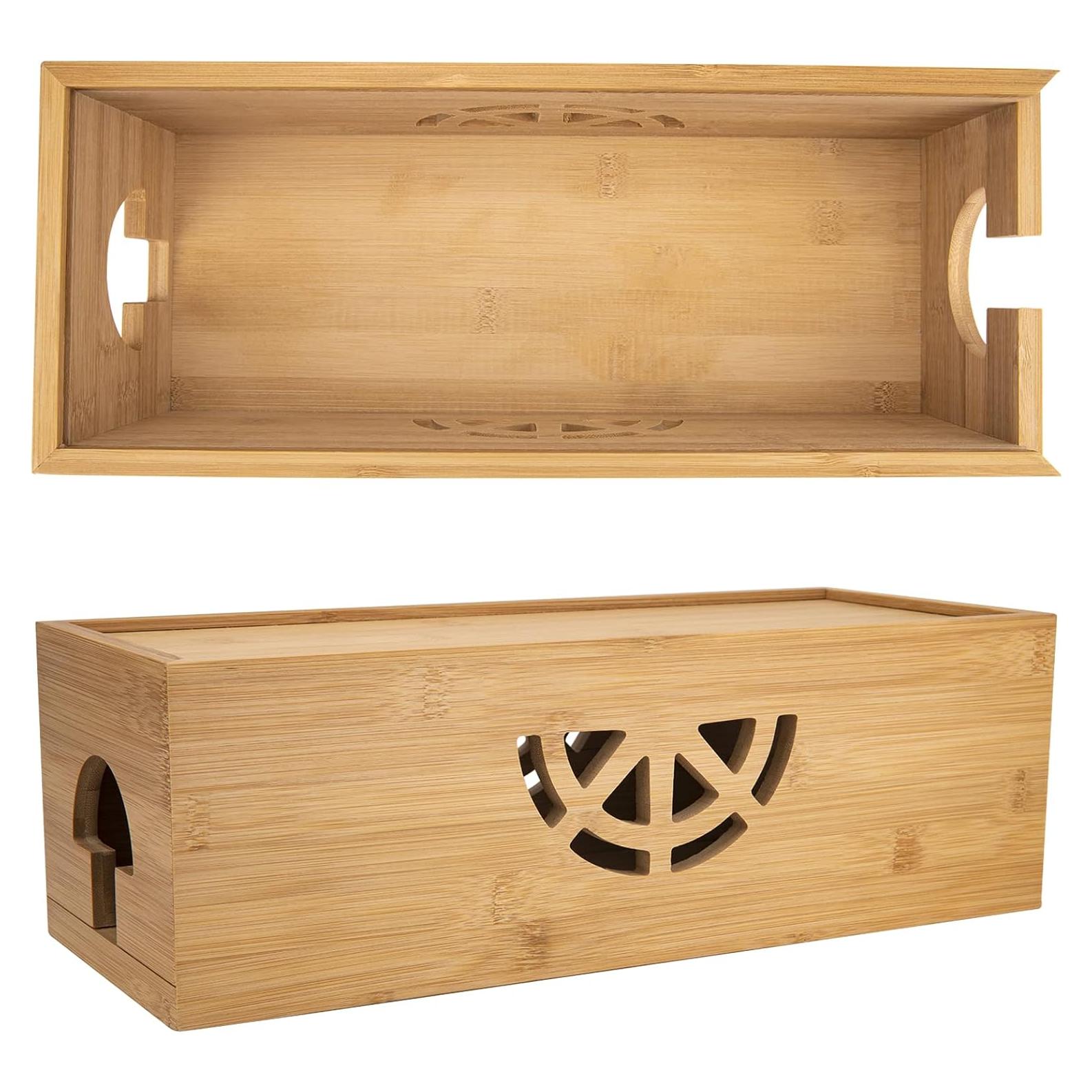 Caja Organizadora de Cables de Bambú OEN 39.88x15.88cm