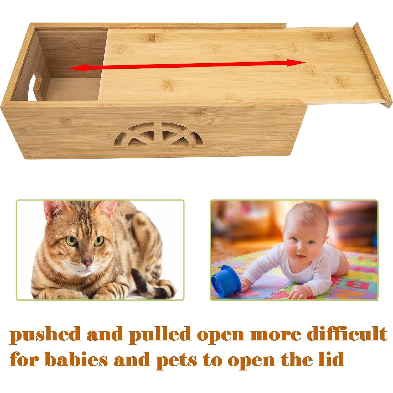 Caja Organizadora de Cables de Bambú OEN 39.88x15.88cm