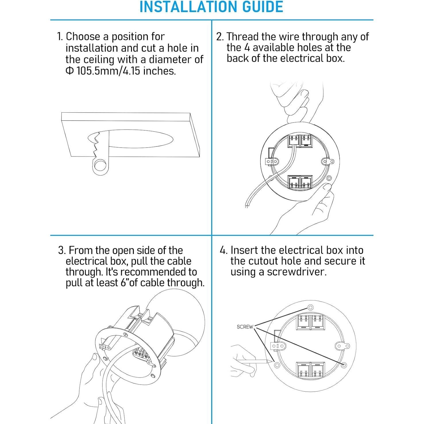 Caja de Salida Eléctrica Redonda LEONLITE 18 Pulgadas Cúbicas