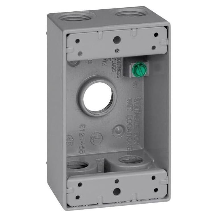 Caja 1-Gang 5 Agujeros Sigma Electric 14.5 cm Gris