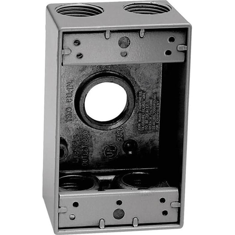 Caja 1-Gang 5 Agujeros Sigma Electric 14.5 cm Gris