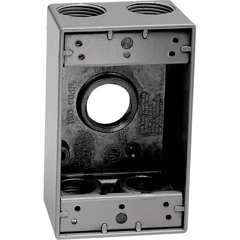 Caja 1-Gang 5 Agujeros Sigma Electric 14.5 cm Gris