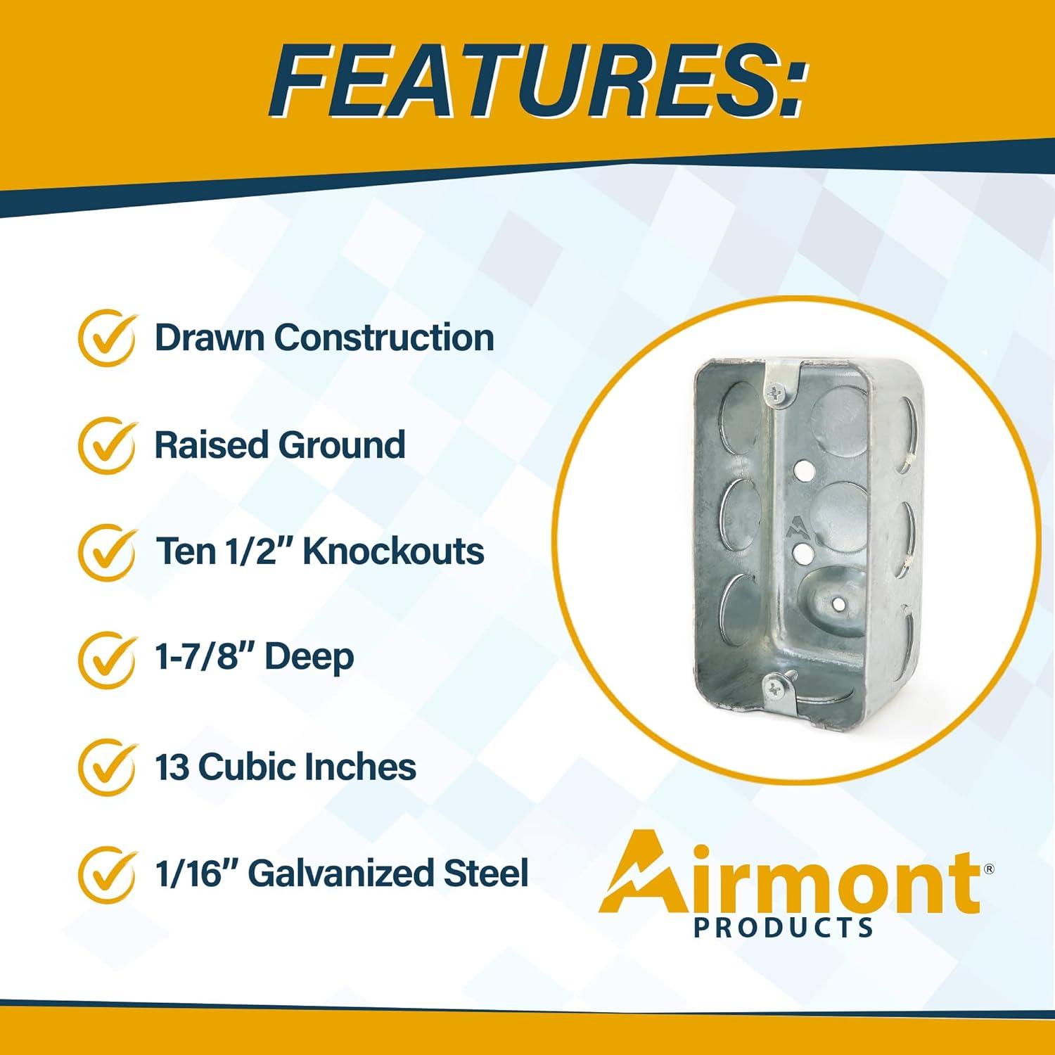 Caja Eléctrica Utilitaria 4x10 cm Airmont con Cubierta Dúplex