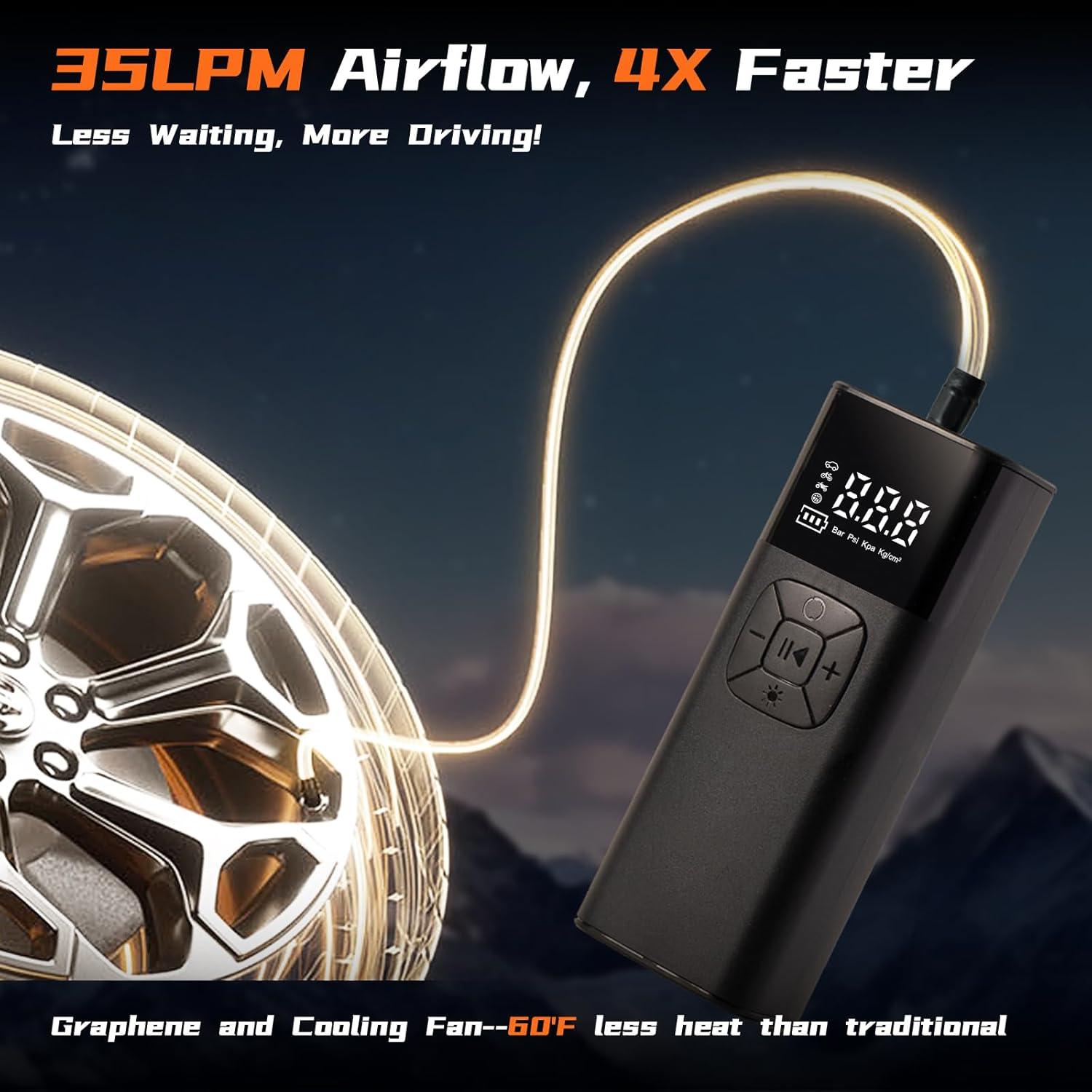 Compresor de Aire Portátil CJYGEGE 10000mAh 150PSI 12V CC