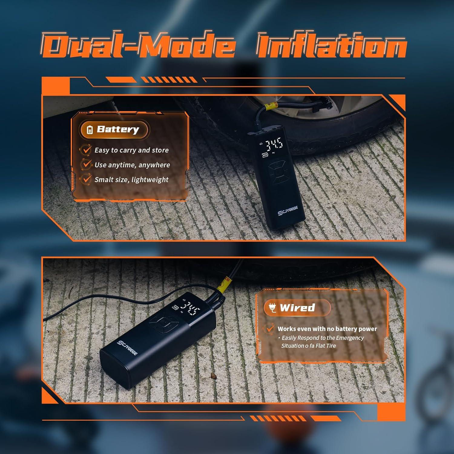 Compresor de Aire Portátil CJYGEGE 10000mAh 150PSI 12V CC