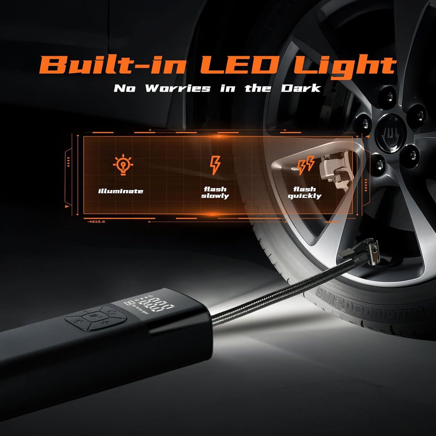 Compresor de Aire Portátil CJYGEGE 10000mAh 150PSI 12V CC