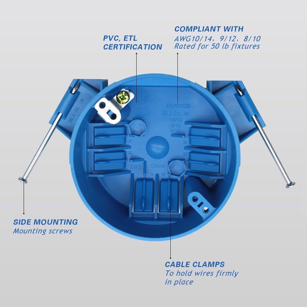 Caja eléctrica de techo redonda 1 gang XGGYA 20 Pulgadas