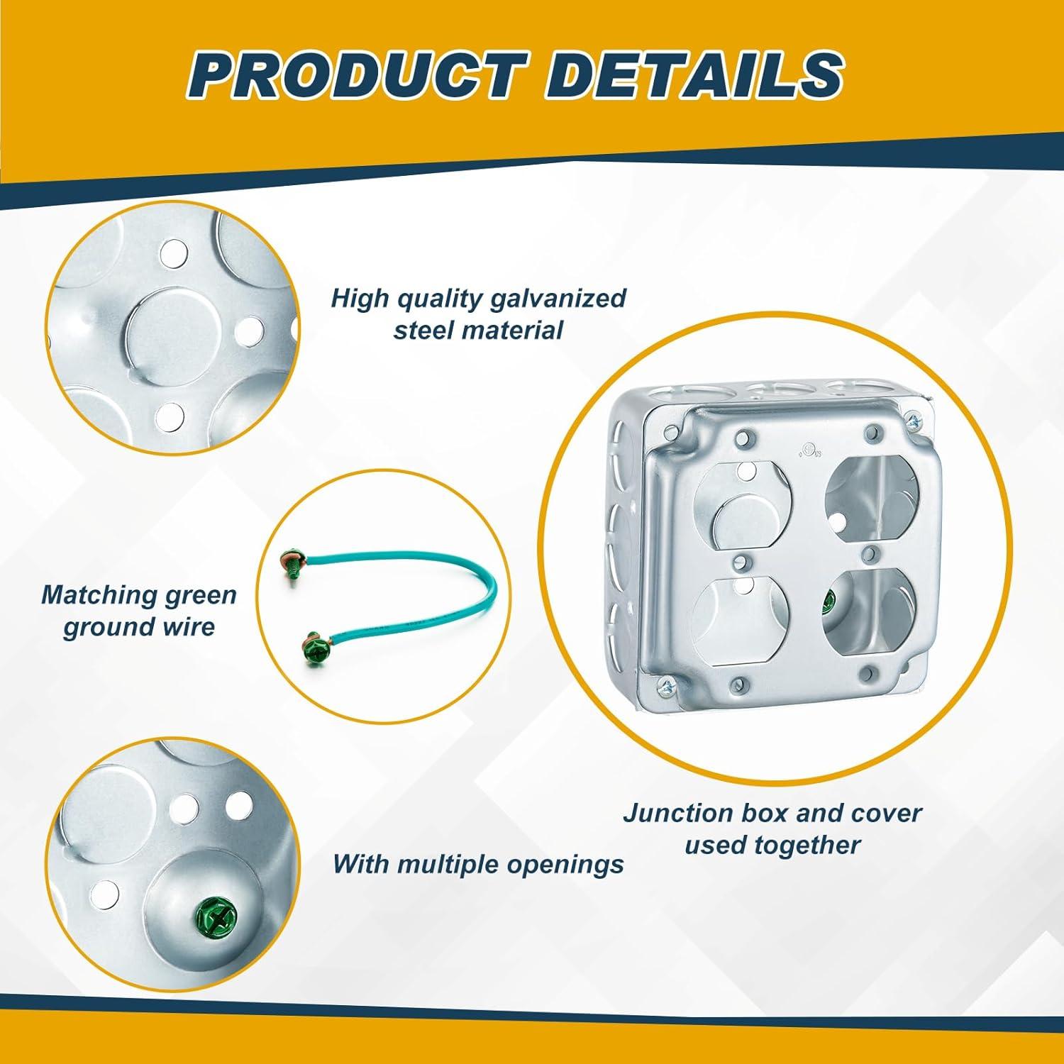 Kit de Cajas Eléctricas Metálicas Copkim 4x4" 8 Piezas