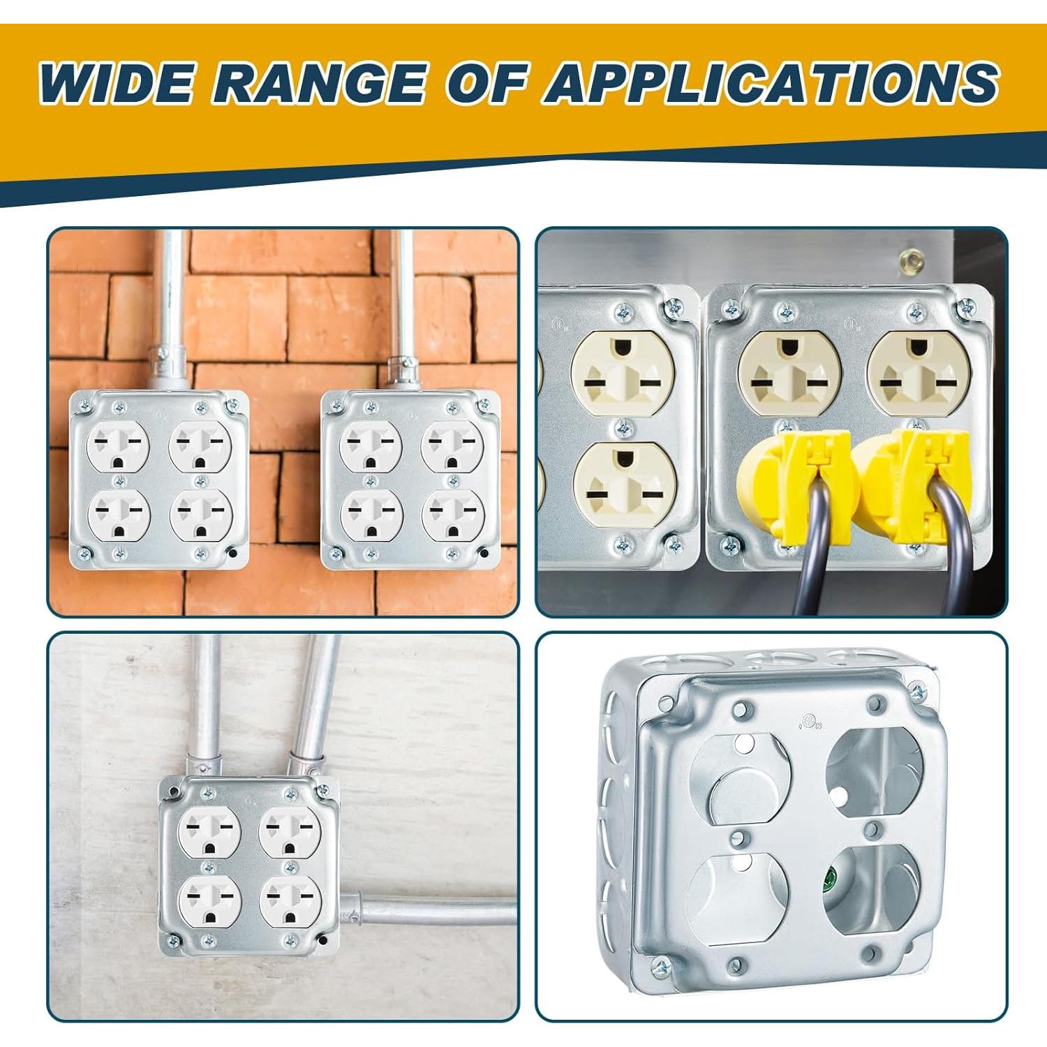 Kit de Cajas Eléctricas Metálicas Copkim 4x4" 8 Piezas