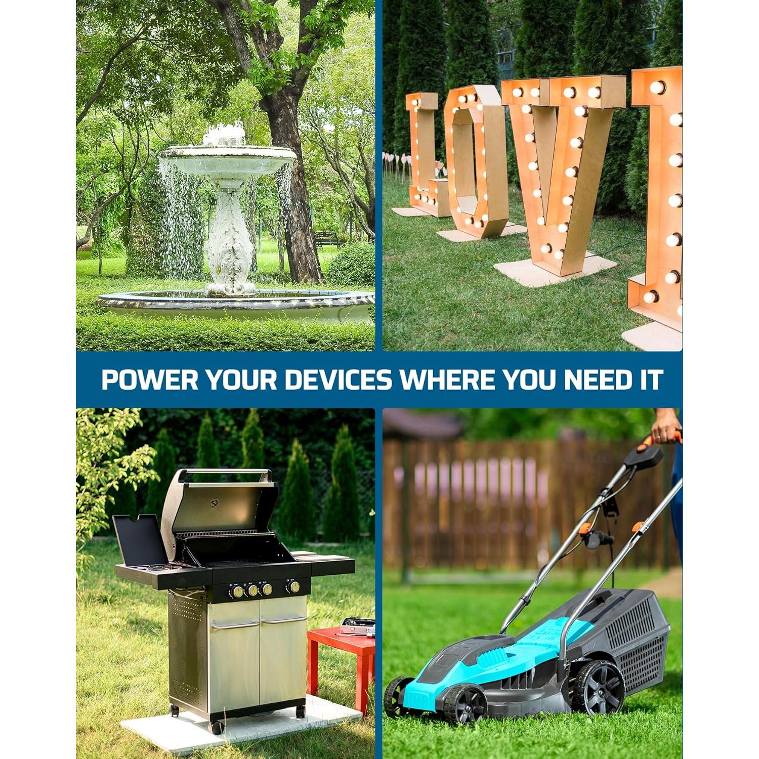 Caja de Salida Eléctrica Exterior Dewenwils 20 AMP GFCI