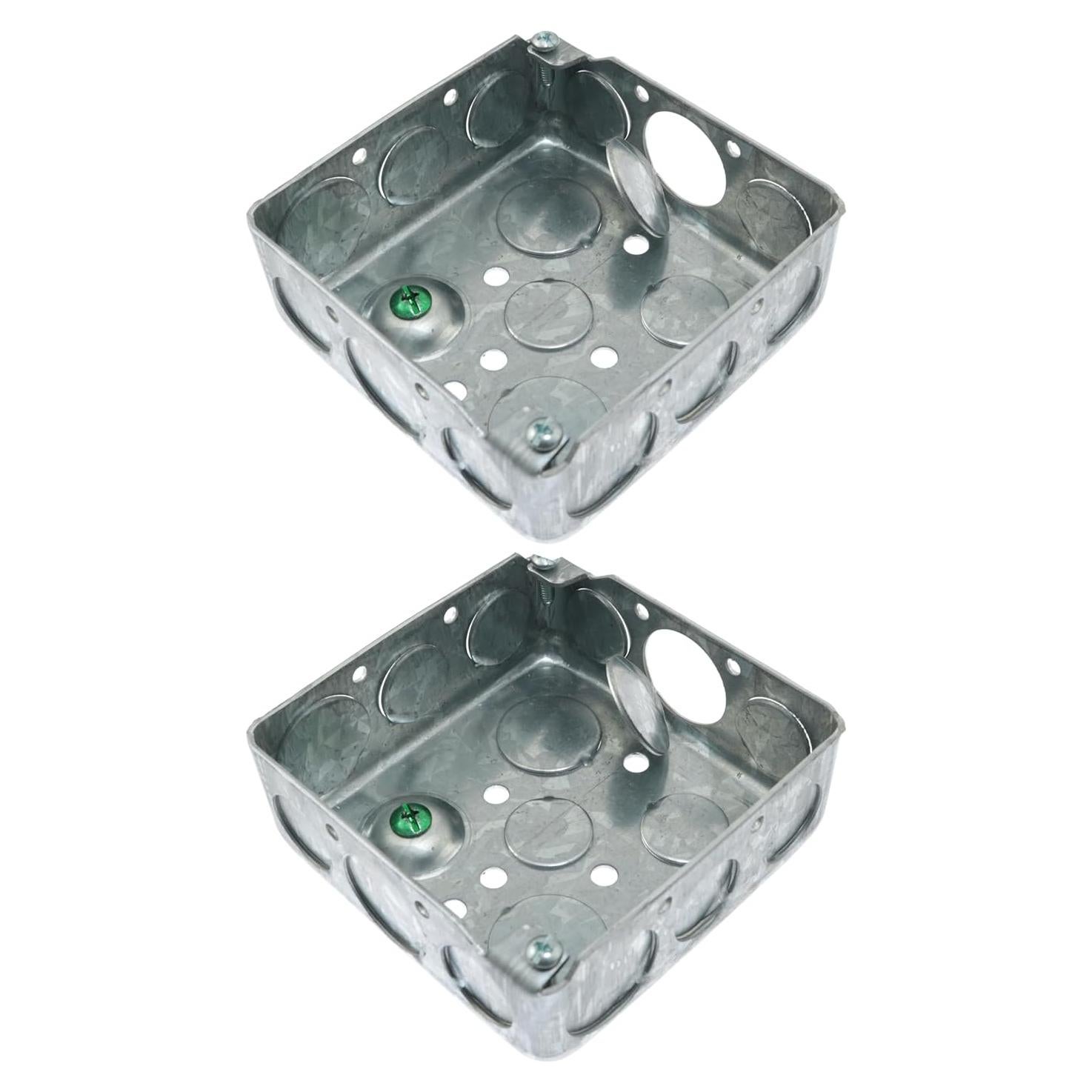 Maxmoral 2 Cajas Eléctricas Cuadradas 10x10 cm Acero Galvanizado