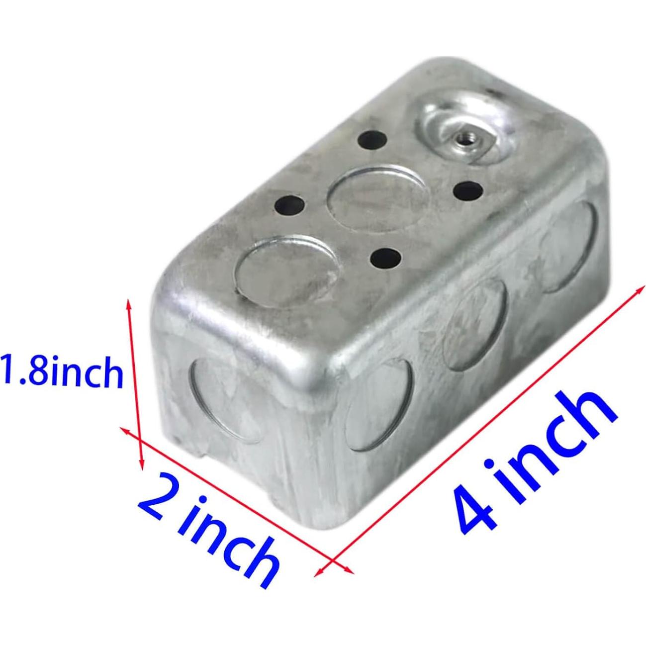 12 Cajas Eléctricas Metálicas 4x10 cm Qlvily 10 Salidas