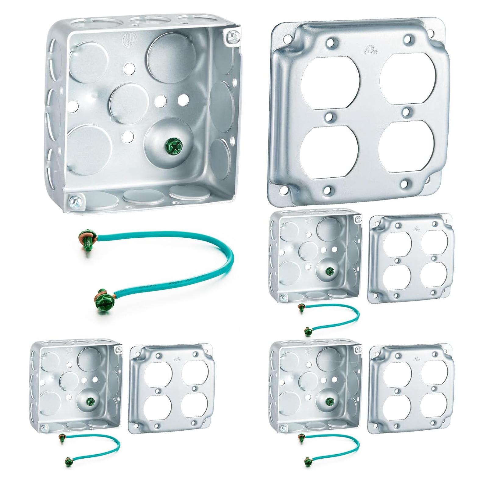 4 Cajas Eléctricas Metálicas Copkim 4x4" con Cubierta