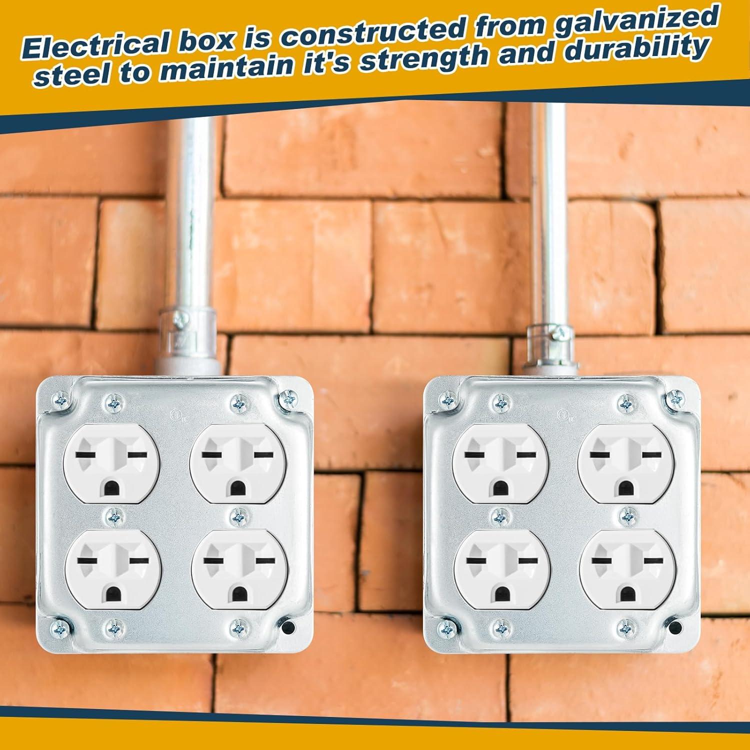 4 Cajas Eléctricas Metálicas Copkim 4x4" con Cubierta