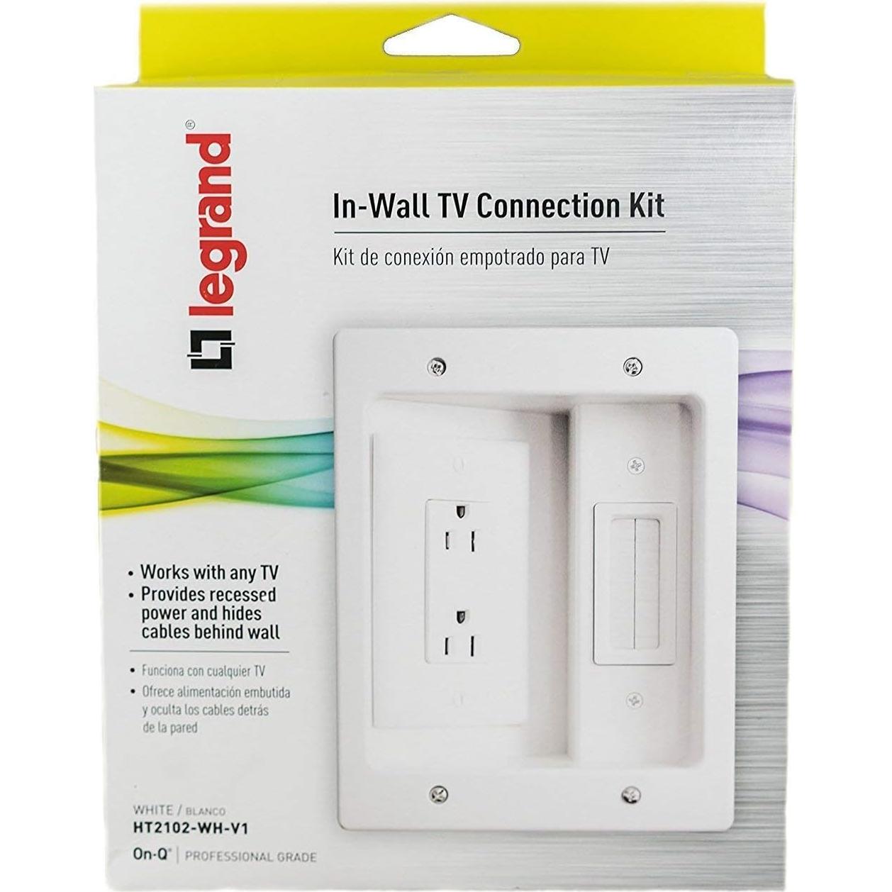 Legrand Kit Ocultación Cables TV Pared Blanco HT2102WHV1