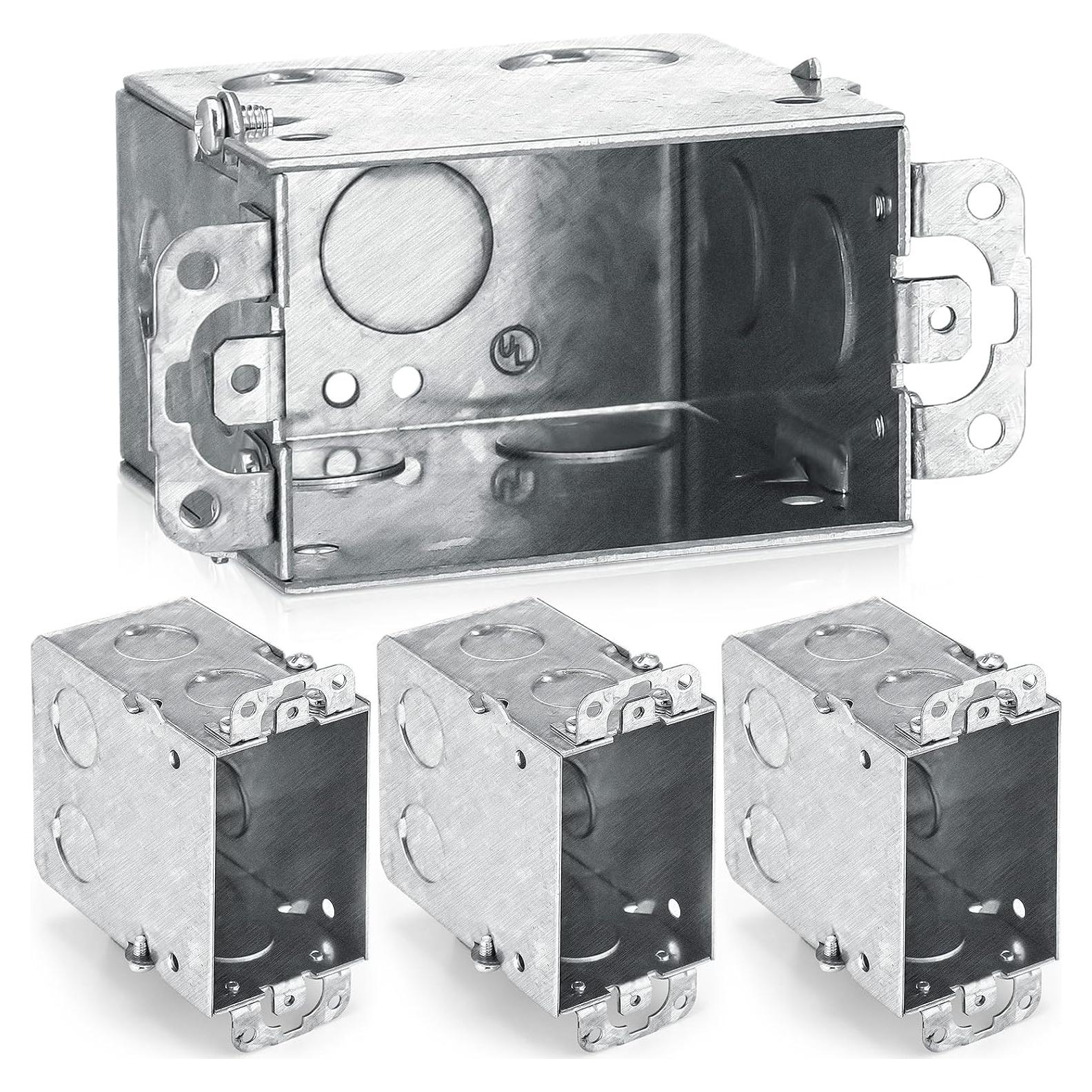 4 Cajas Eléctricas Gangables Yaocom 7,62x5,08cm Acero