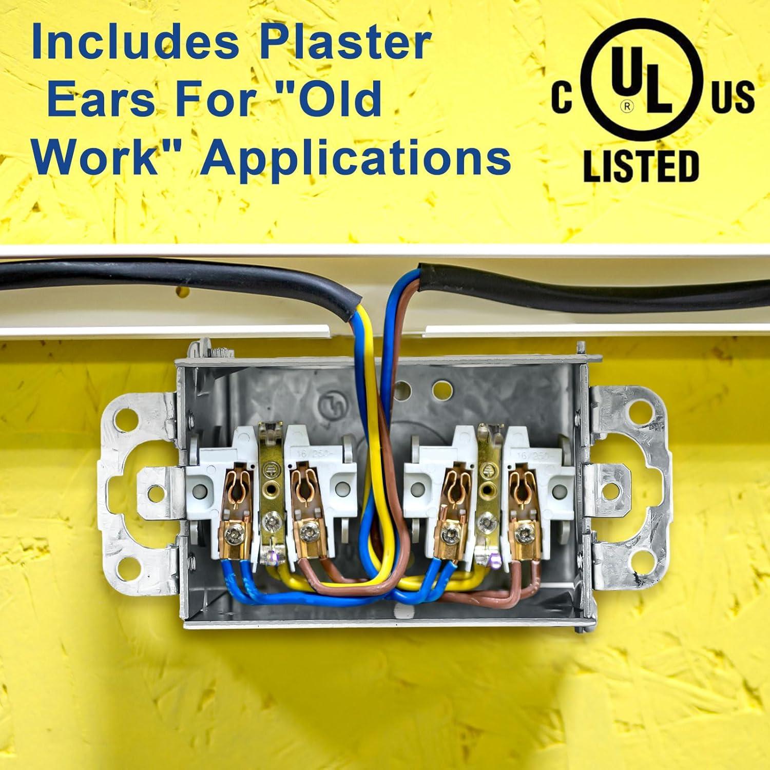 4 Cajas Eléctricas Gangables Yaocom 7,62x5,08cm Acero