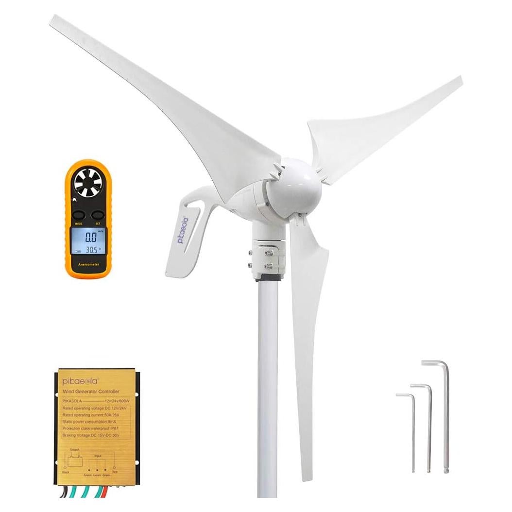 Generador Eólico Pikasola 400W 24V 3 Palas 59.44cm