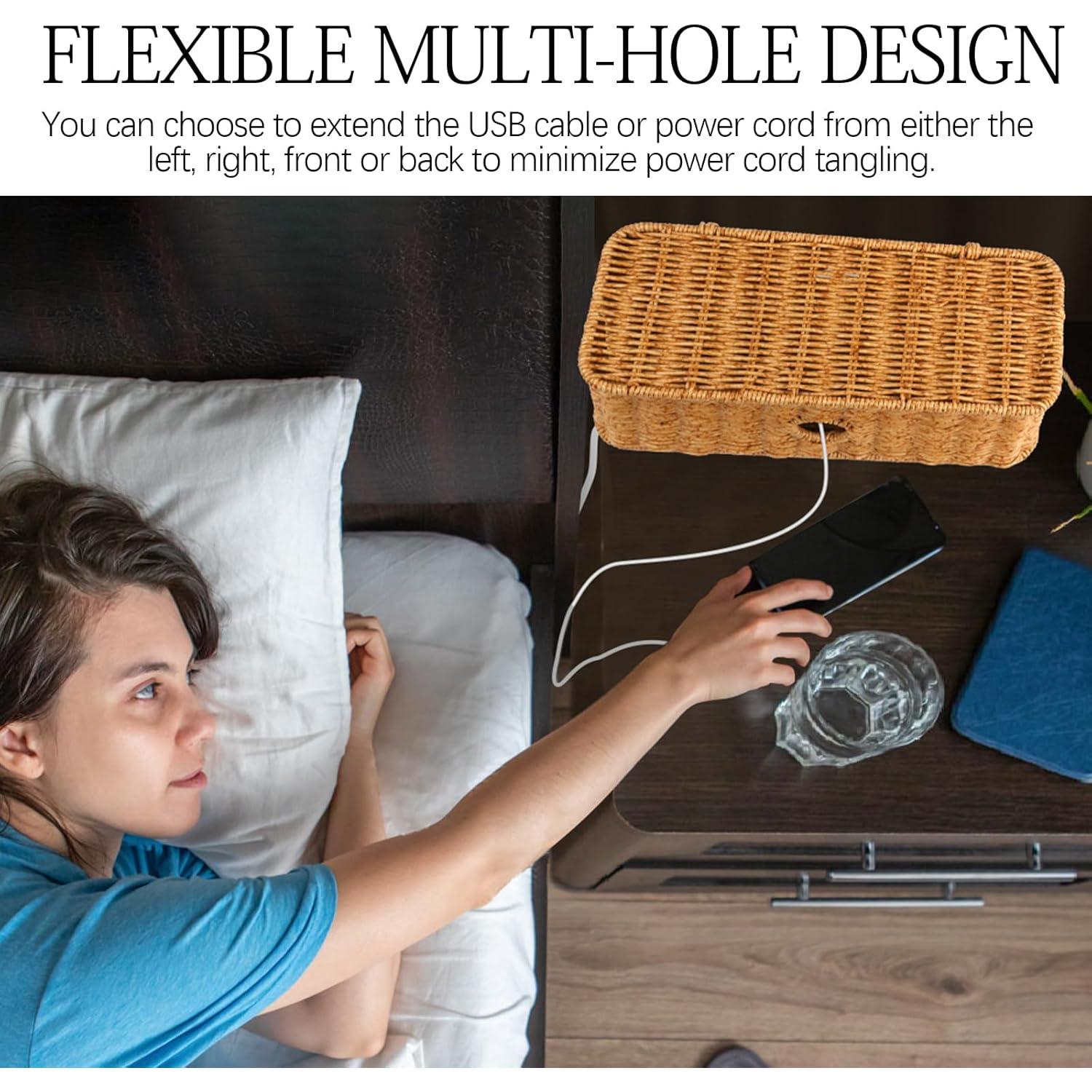 Caja Organizadora de Cables Tejida SKSOYT 32.5x12.5 cm