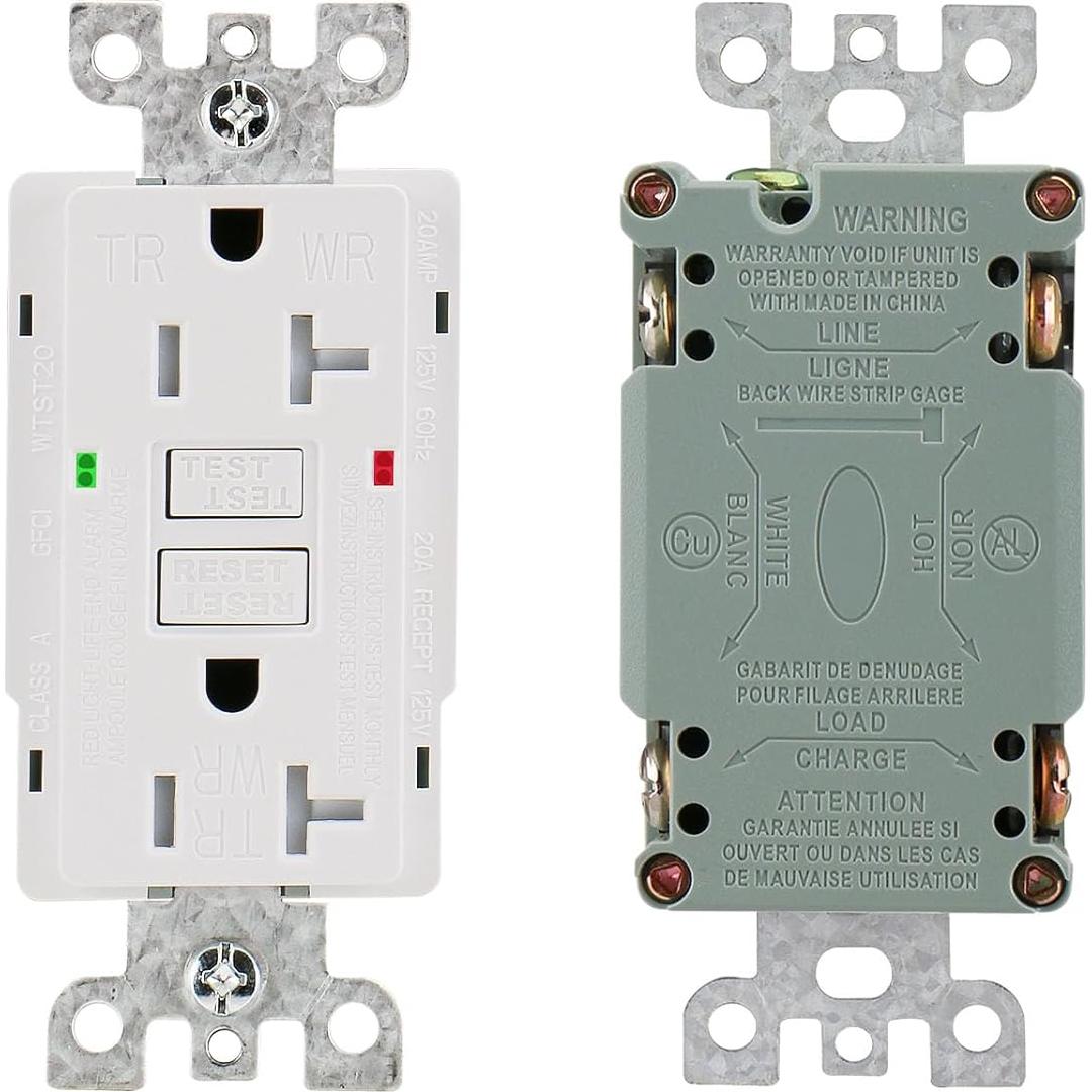 Toma de Corriente GFCI 20A WENGART Blanca Resistente
