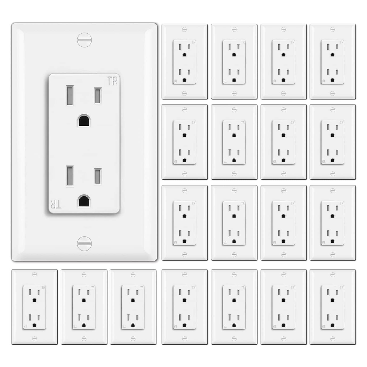 Receptáculos Eléctricos Decorativos BESTTEN 15A 20 Piezas