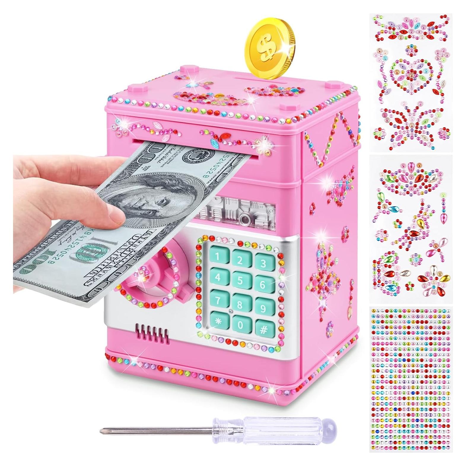 Hucha Electrónica para Niños Ranphykx Rosa con Contraseña