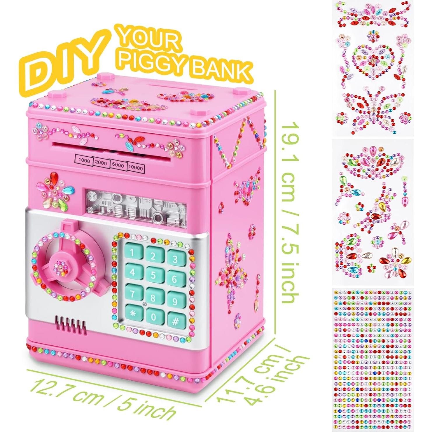 Hucha Electrónica para Niños Ranphykx Rosa con Contraseña