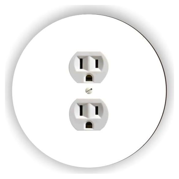 Placa de Cubierta de Enchufe Redonda Sam Sandor Blanca