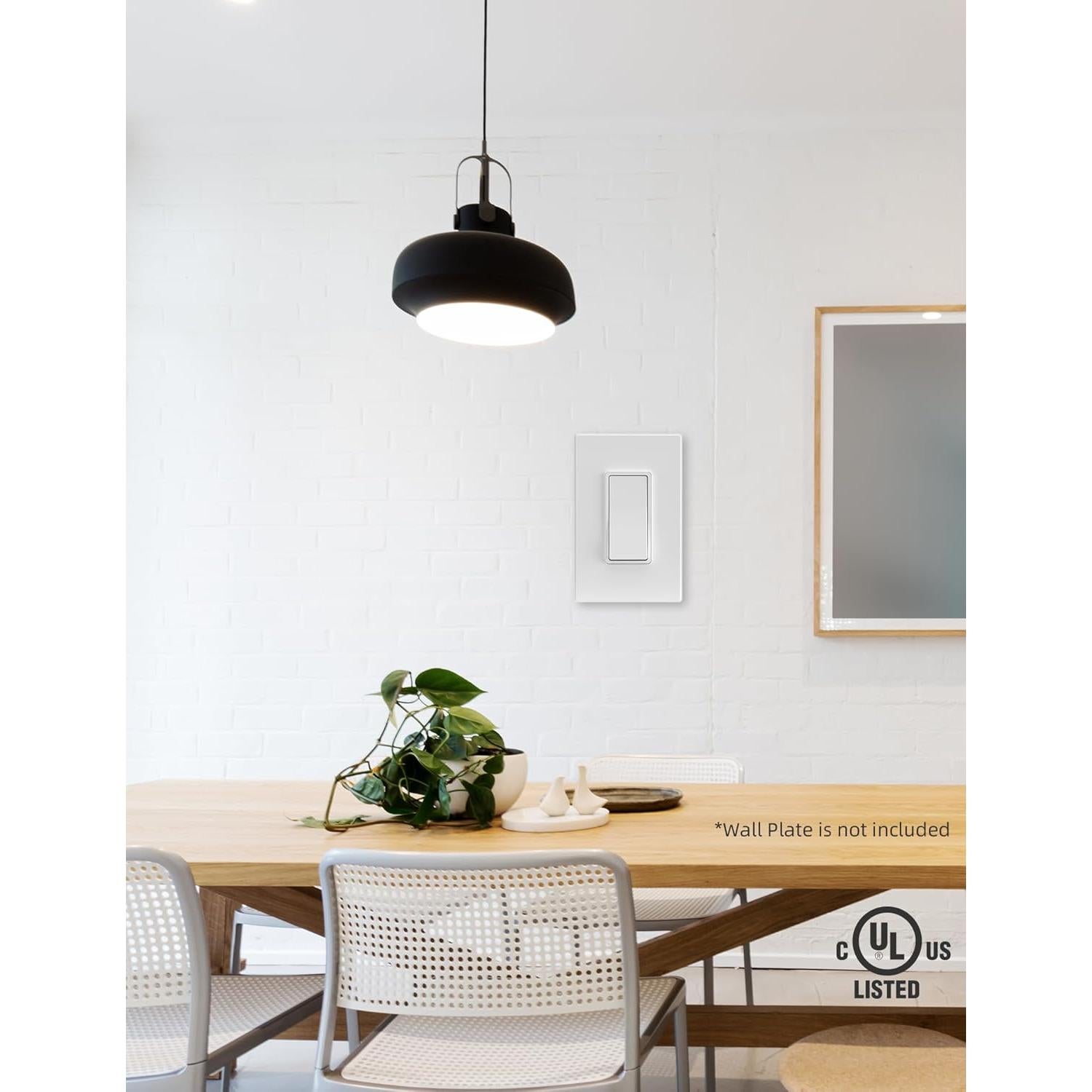 Interruptor Decorativo AIDA Blanco Mate 15A 120/277V Paquete 20