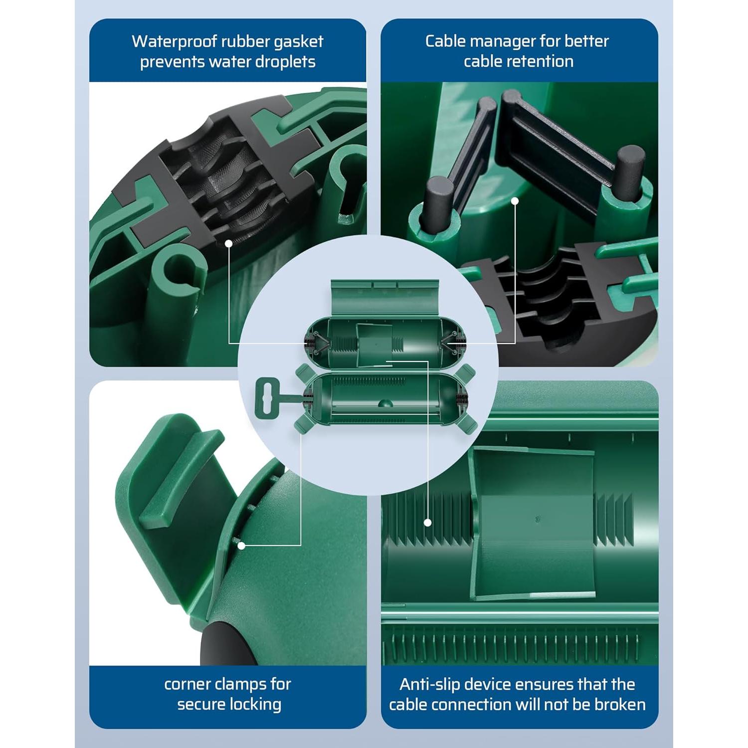 Cubierta de Seguridad para Cable DEWENWILS 4 Pack Impermeable