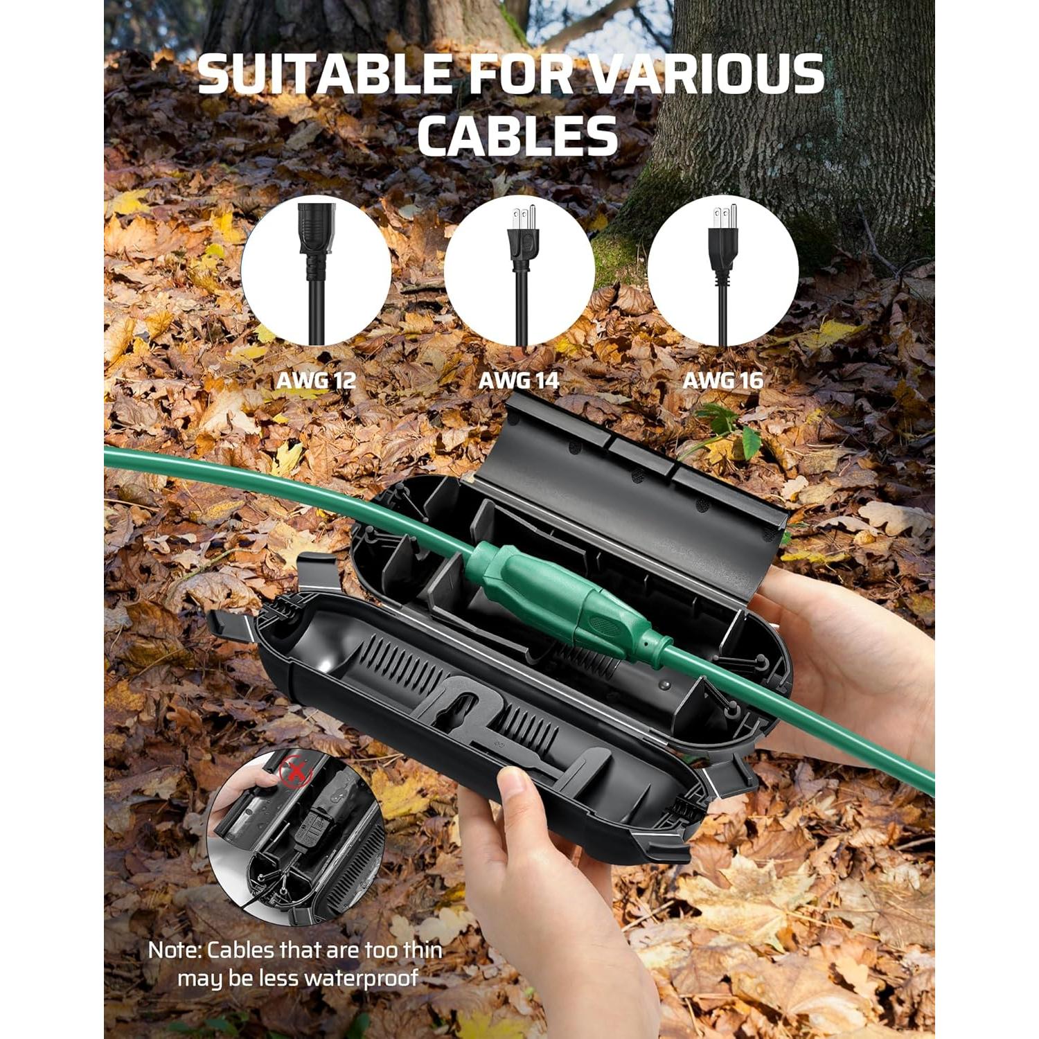 Cubierta de Seguridad para Cable DEWENWILS 4 Pack Impermeable