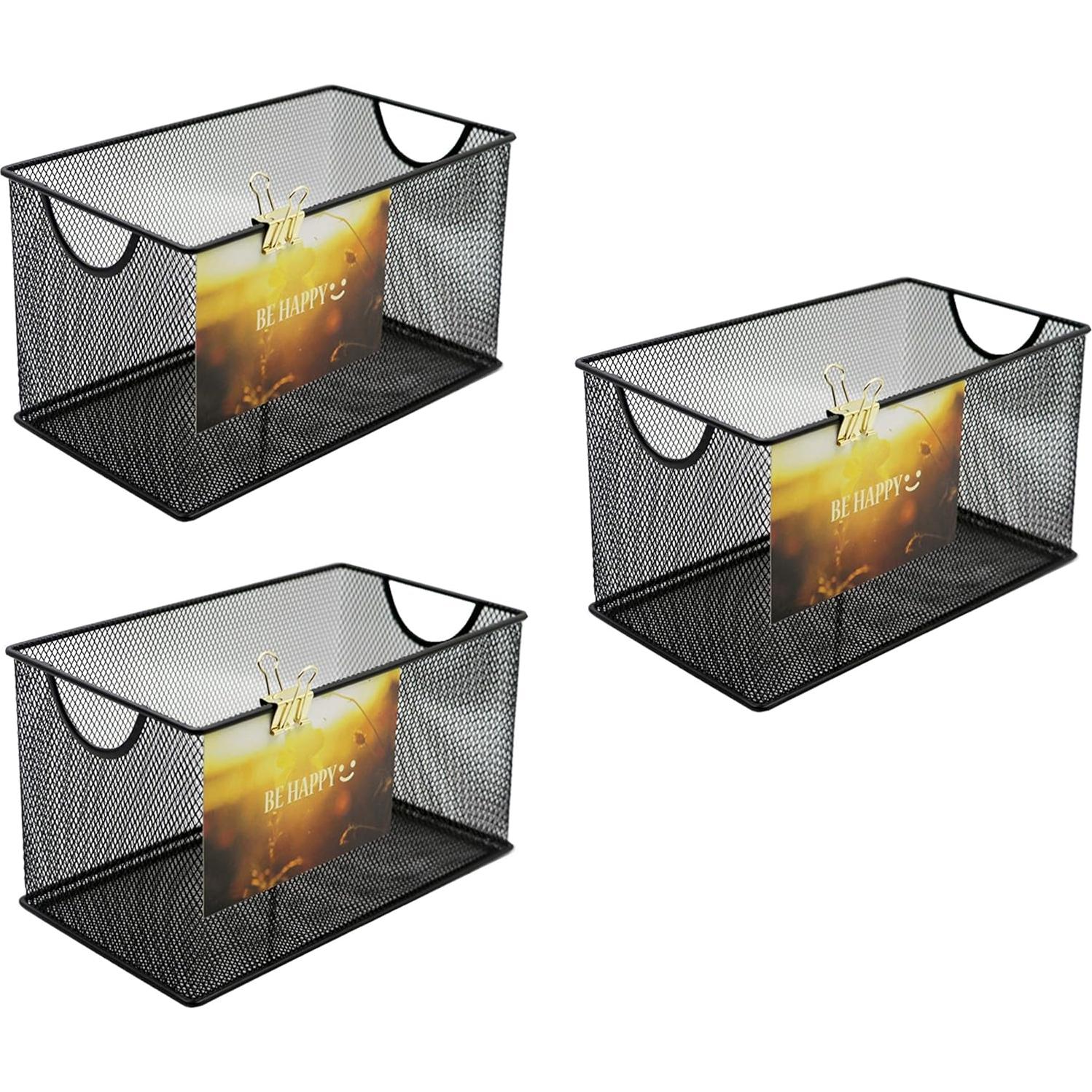 Juego de 3 Cestas de Almacenamiento GoldOrcle 10.5x14x14 cm