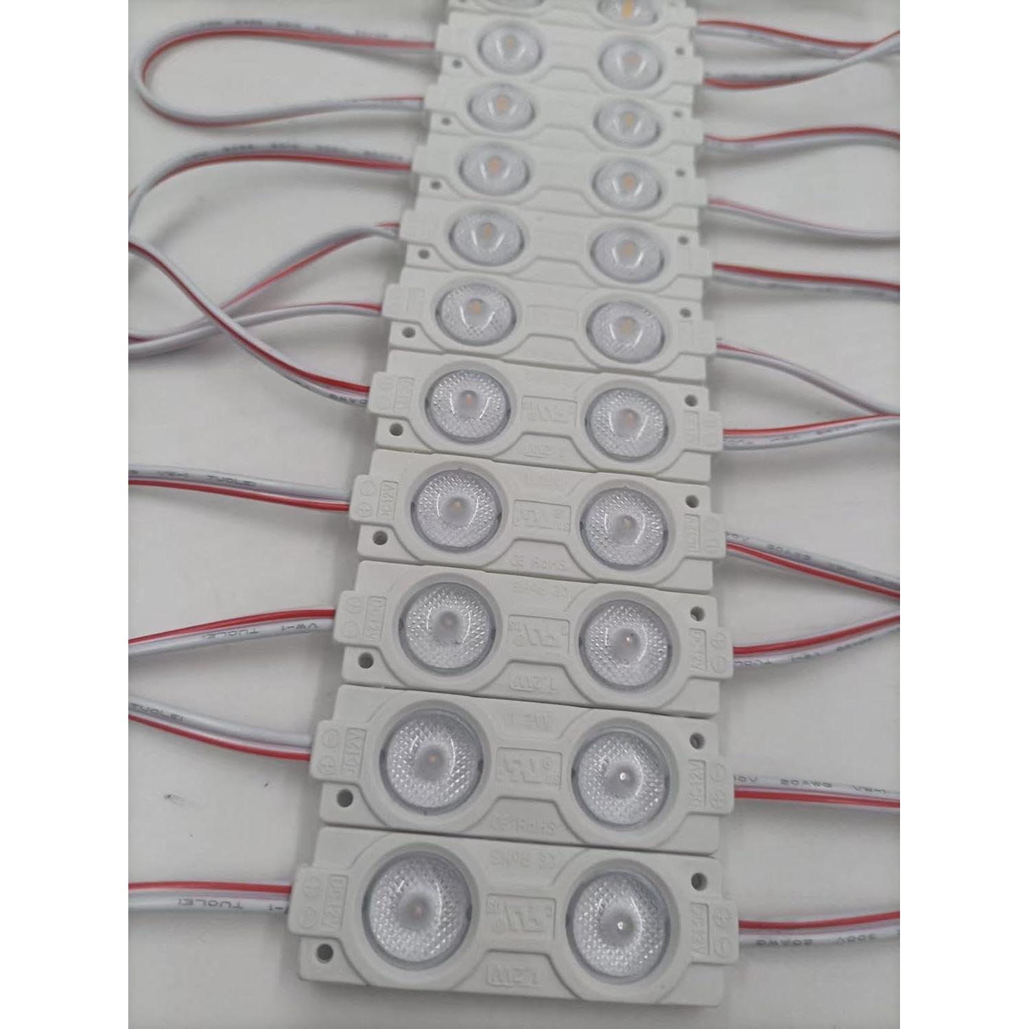 Módulos LED Blanco Cálido 3000K 1.2W Impermeable - 100 Piezas