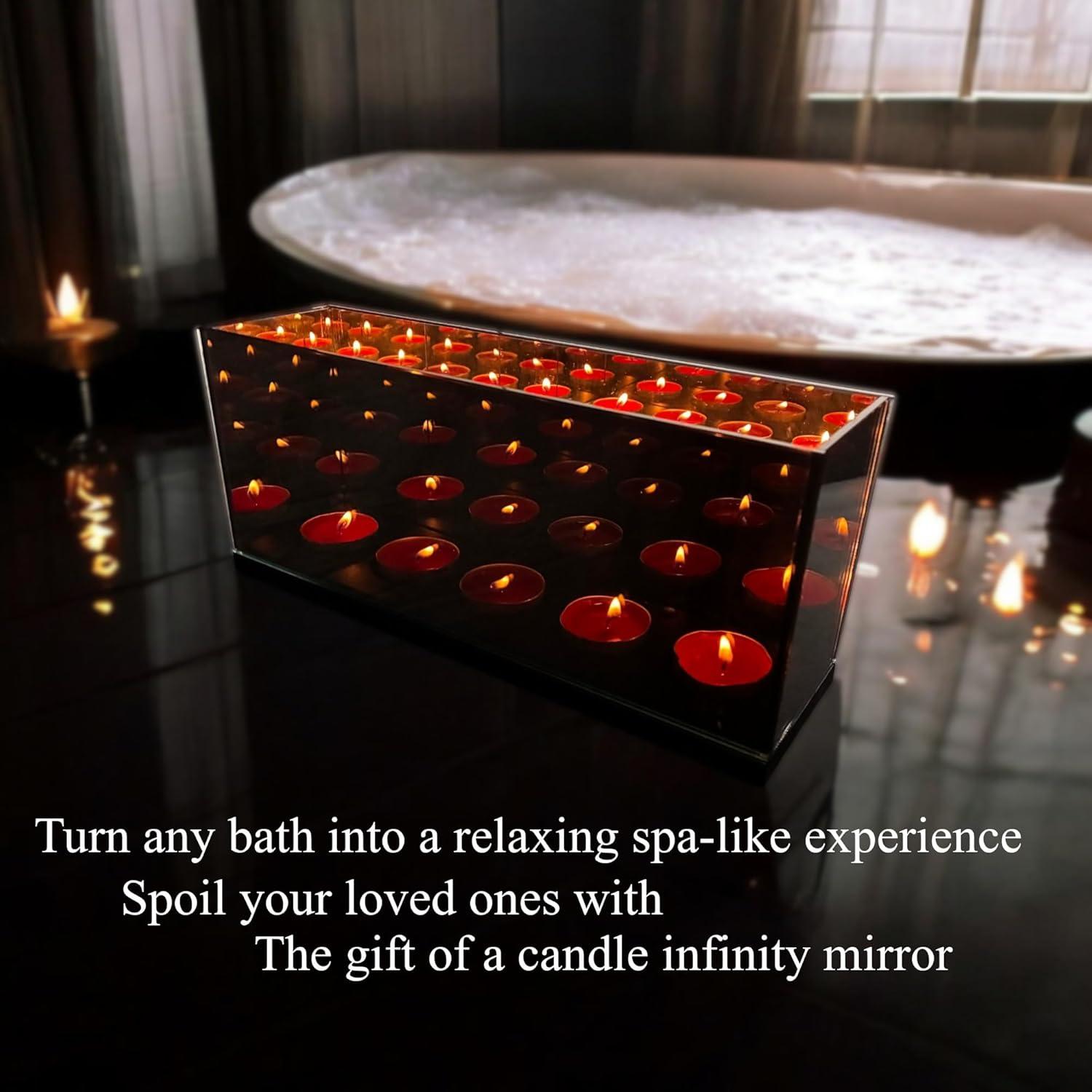 Soporte para Velas de Té ALYMACK con Espejo Infinito 5 Ranuras