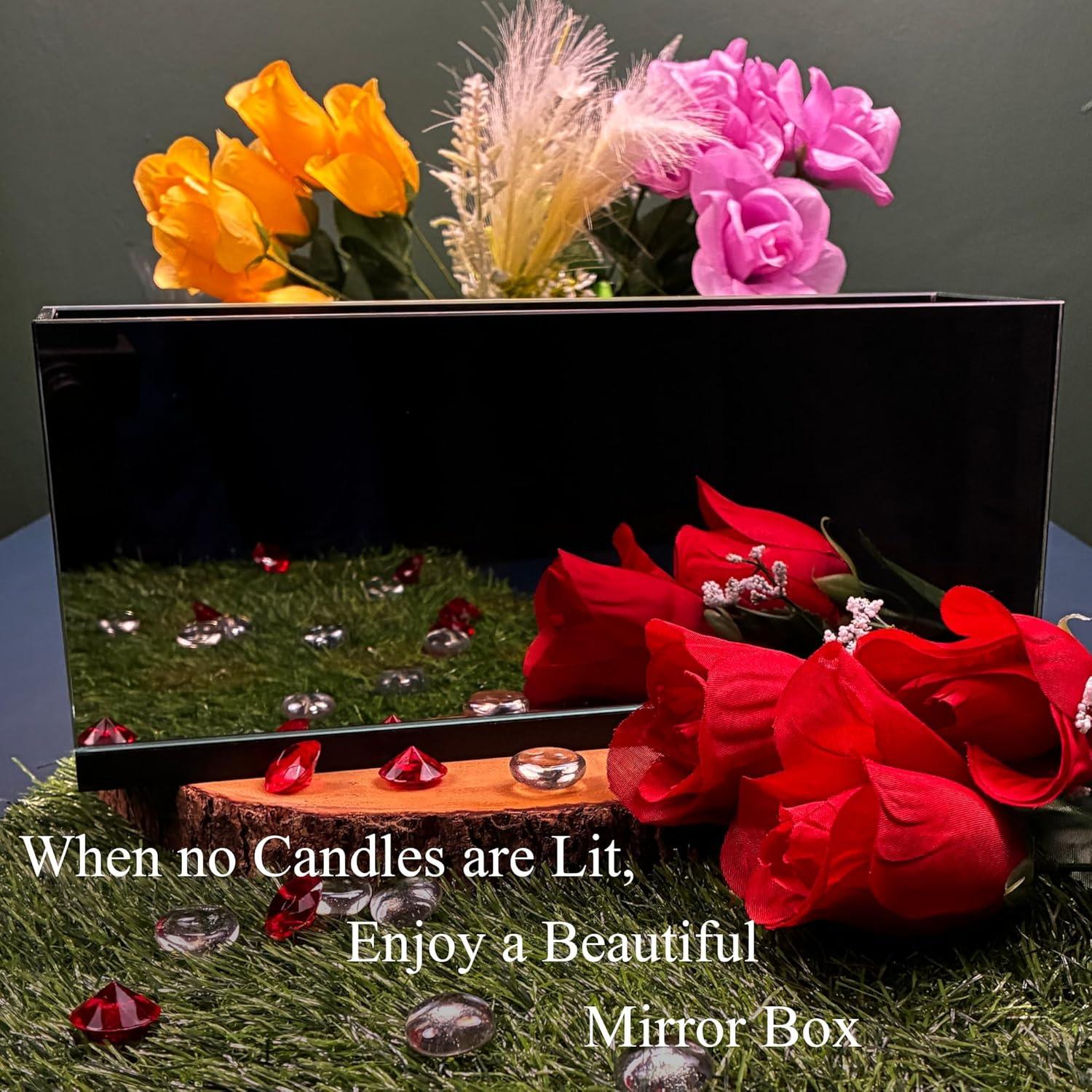 Soporte para Velas de Té ALYMACK con Espejo Infinito 5 Ranuras