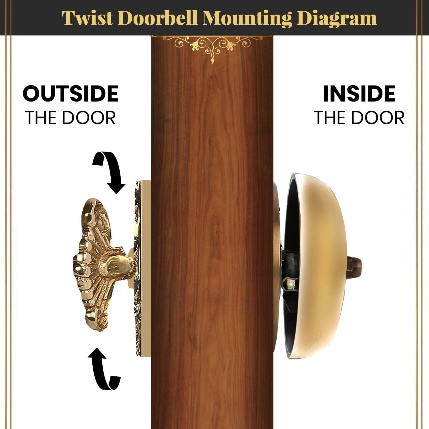 Timbre de Puerta Antiguo A29 Lacado Pulido Vintage