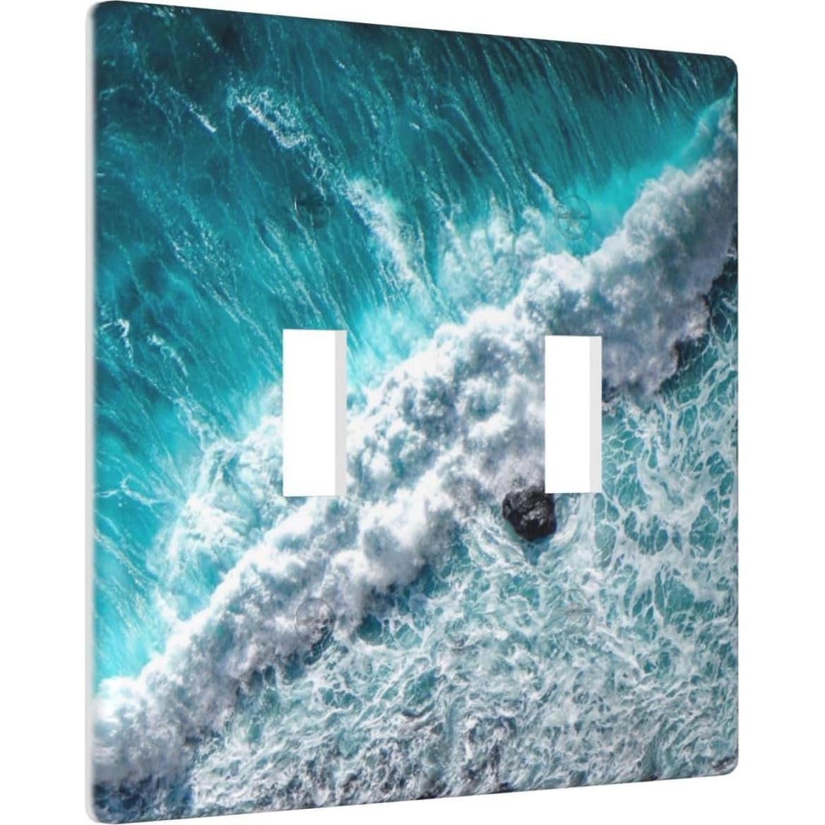 Placa Decorativa Interruptor Luz Olas Océano YBCLF 2 Gang