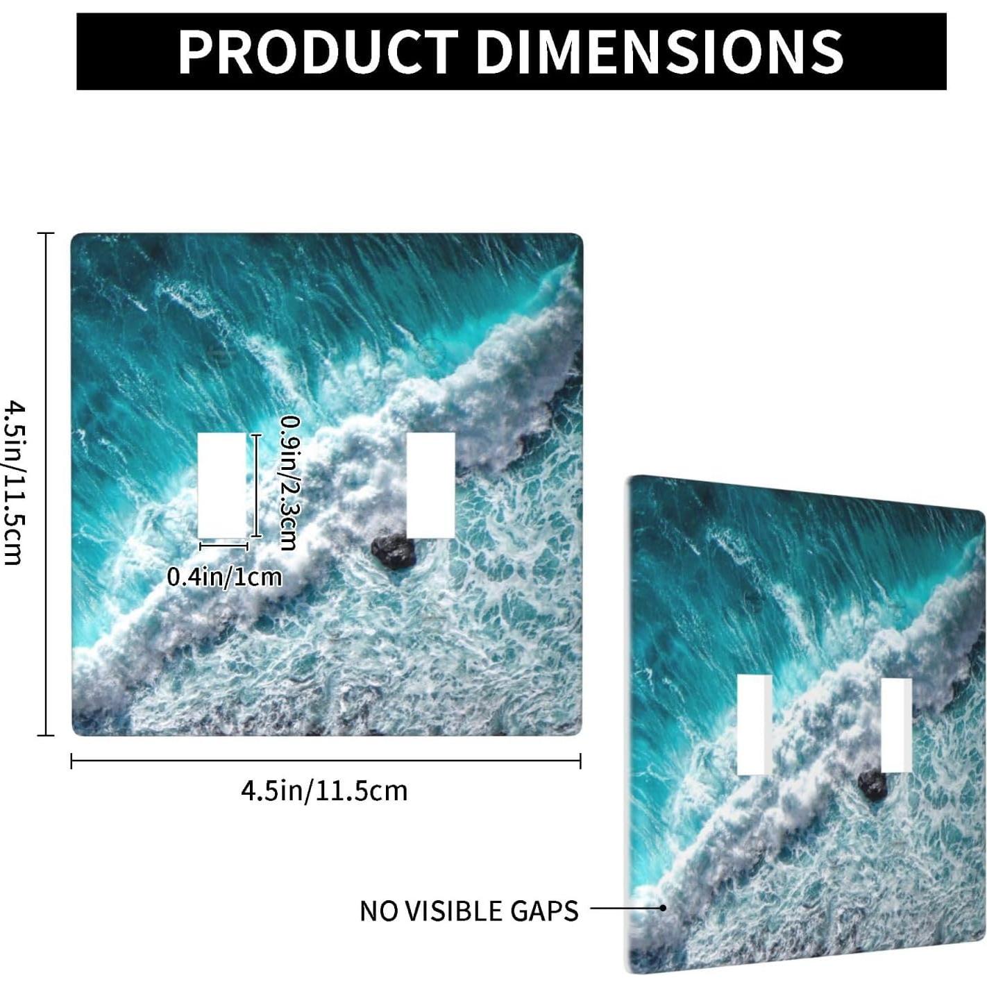 Placa Decorativa Interruptor Luz Olas Océano YBCLF 2 Gang