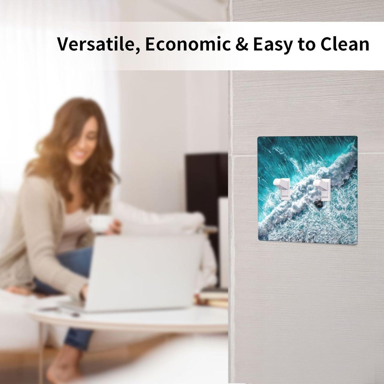 Placa Decorativa Interruptor Luz Olas Océano YBCLF 2 Gang