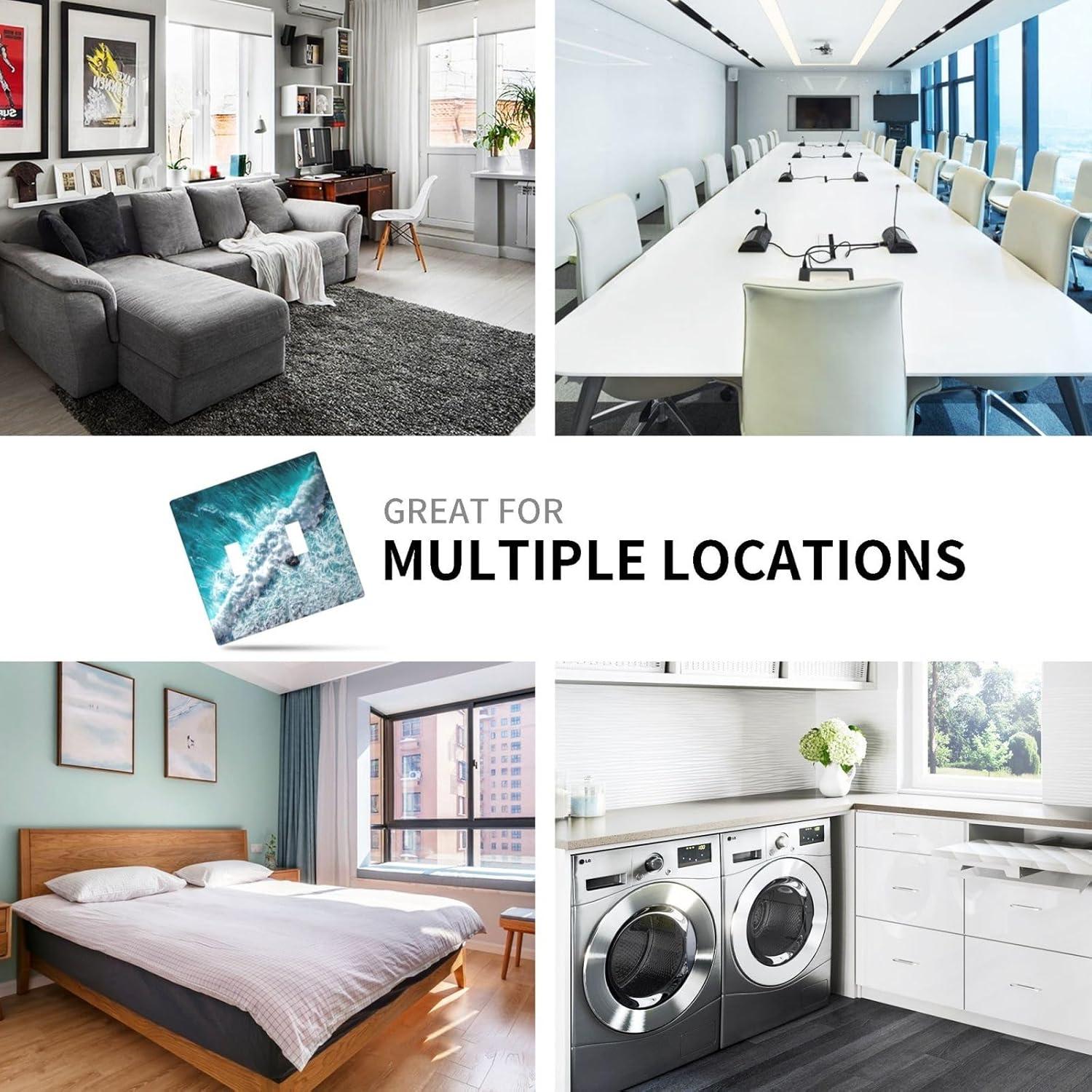 Placa Decorativa Interruptor Luz Olas Océano YBCLF 2 Gang