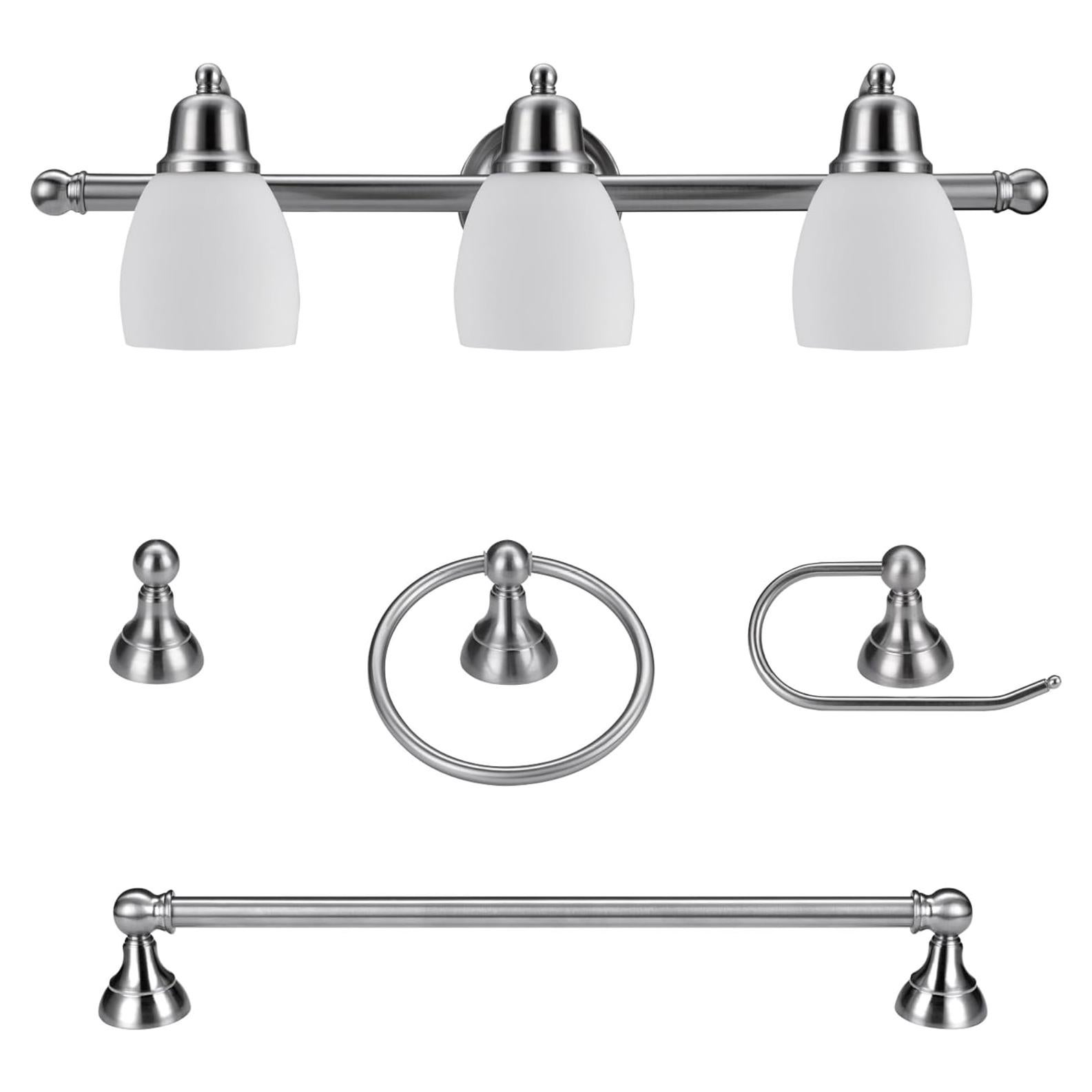 Juego de Baño 5 Piezas Globe Electric Niquel Satinado