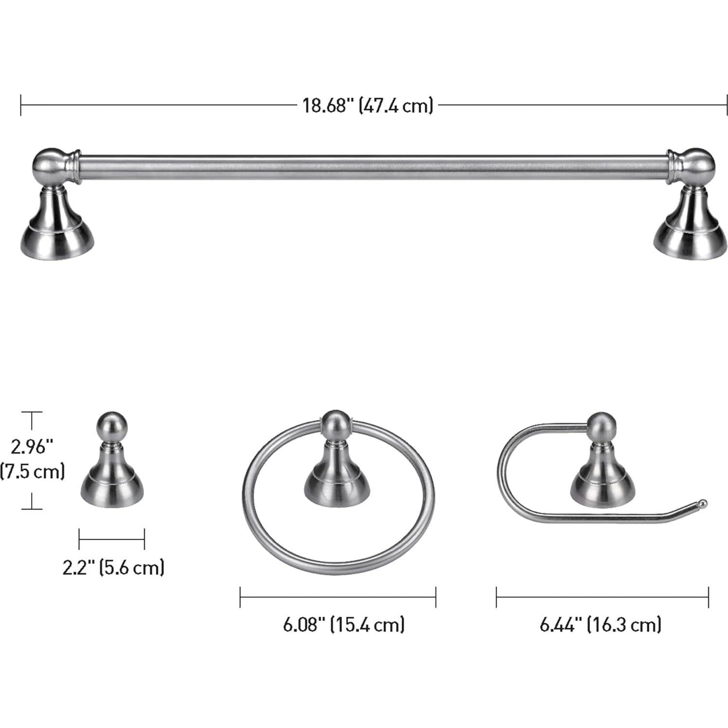 Juego de Baño 5 Piezas Globe Electric Niquel Satinado