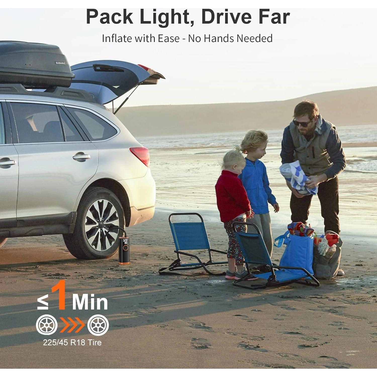 Compresor de Aire ZSX Portátil 160 PSI con Medidor LED