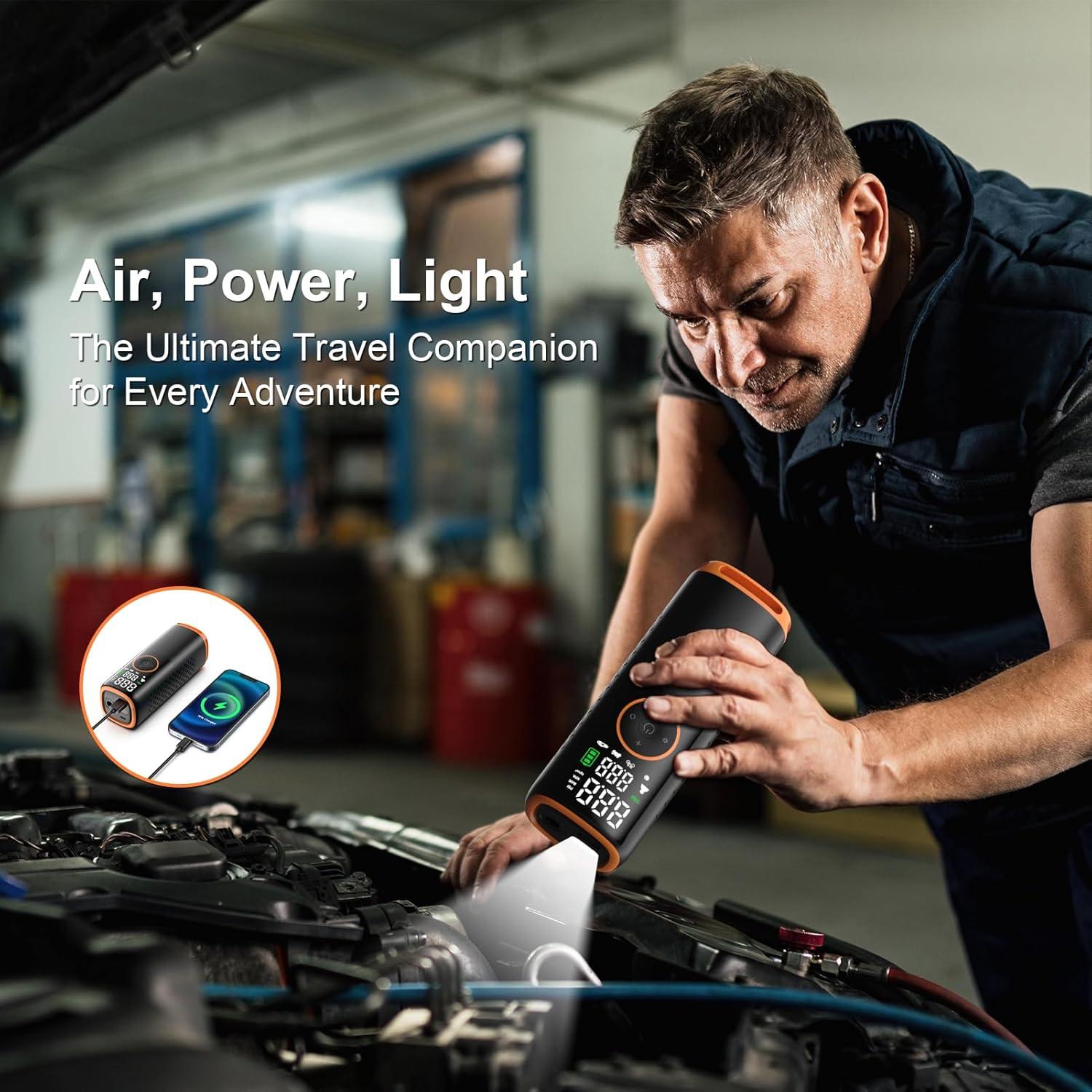 Compresor de Aire ZSX Portátil 160 PSI con Medidor LED