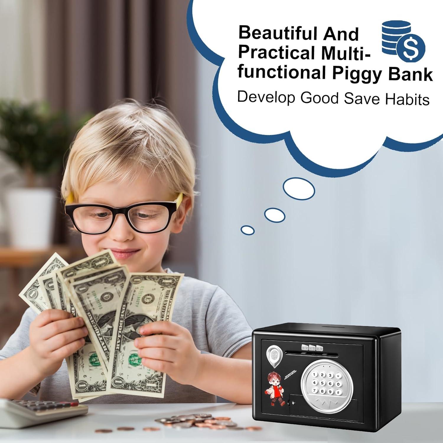 Hucha Electrónica Aydiwops con Huella Dactilar Negra