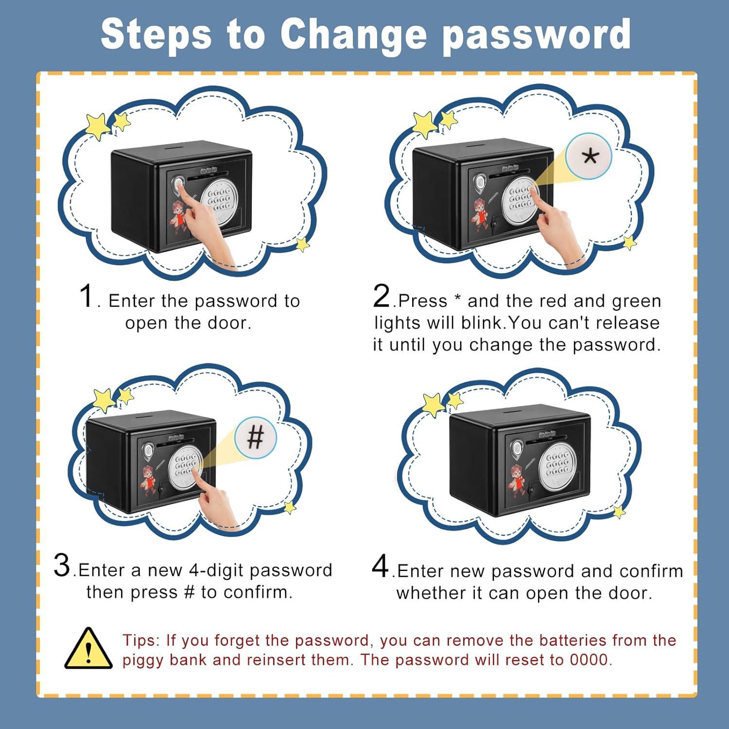 Hucha Electrónica Aydiwops con Huella Dactilar Negra