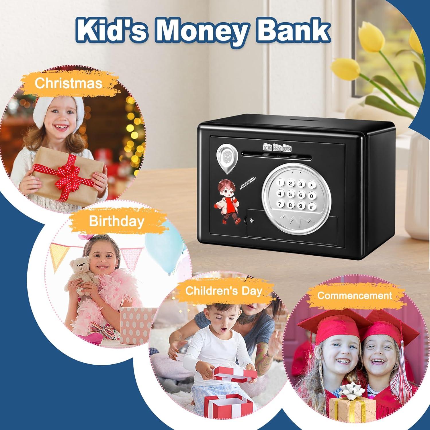 Hucha Electrónica Aydiwops con Huella Dactilar Negra