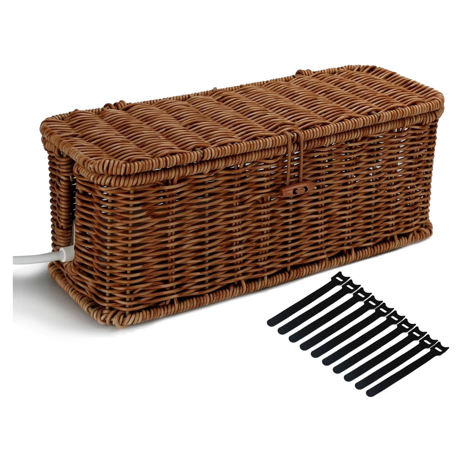 Caja Organizadora de Cables Allhercom Ratan Sintético 32.69x13.41cm