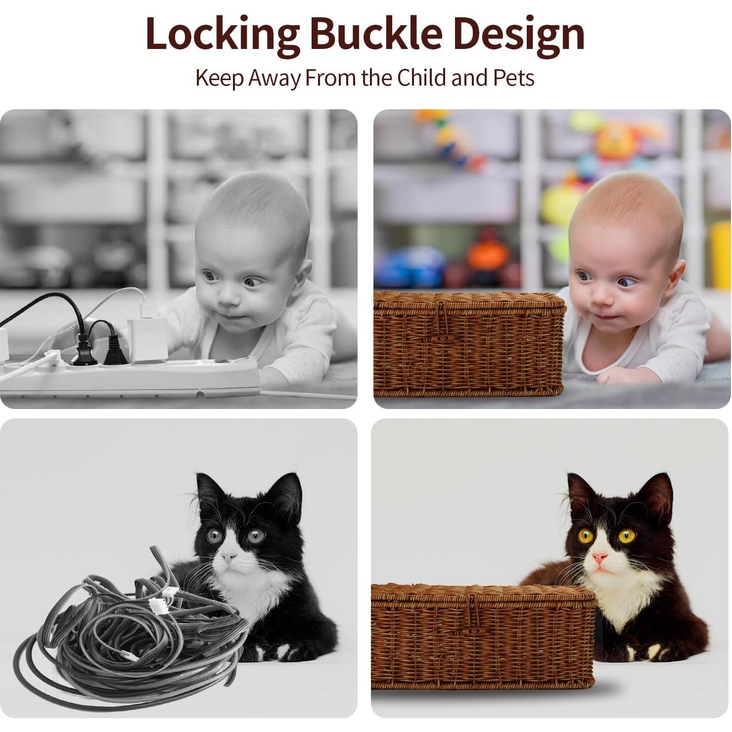 Caja Organizadora de Cables Allhercom Ratan Sintético 32.69x13.41cm