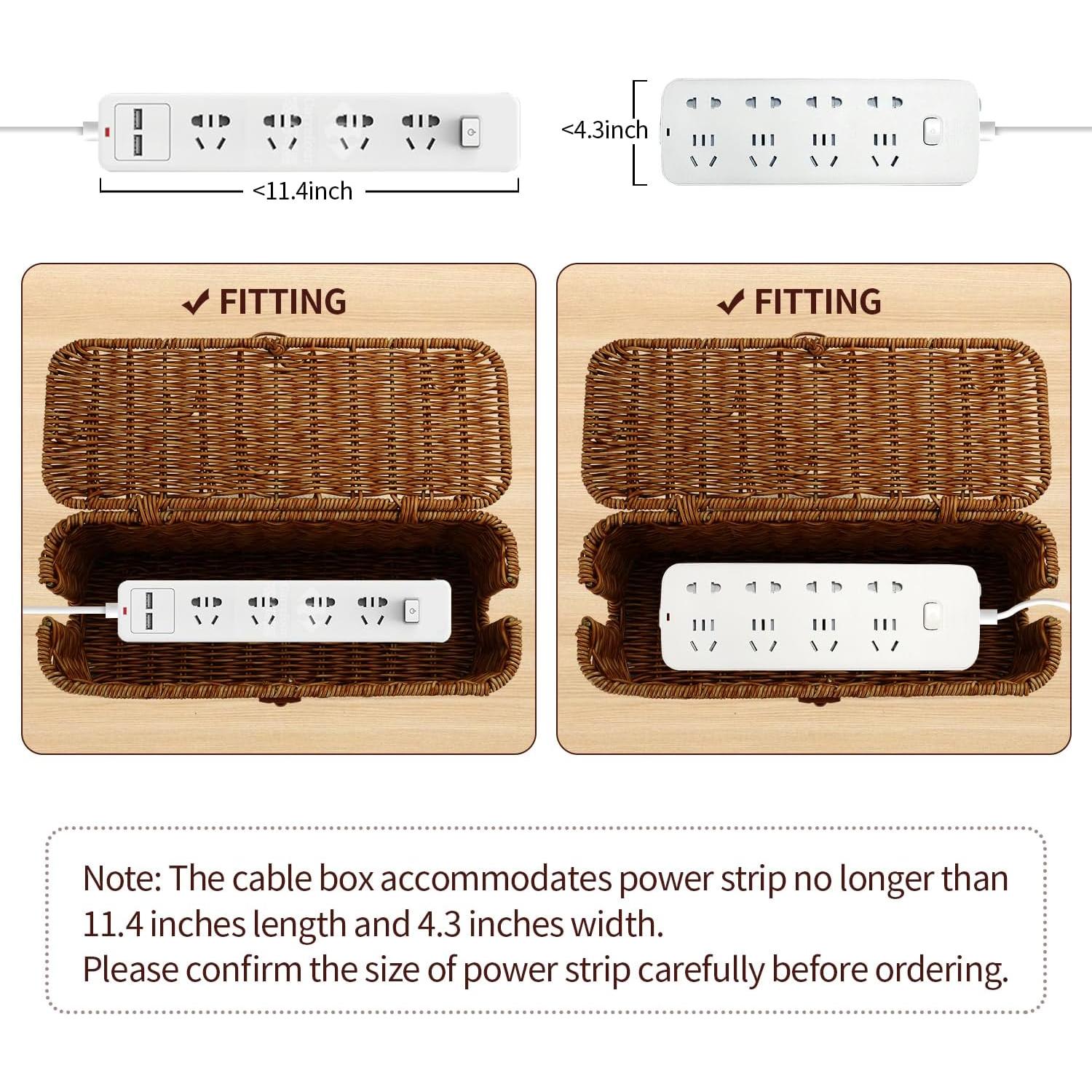 Caja Organizadora de Cables Allhercom Ratan Sintético 32.69x13.41cm
